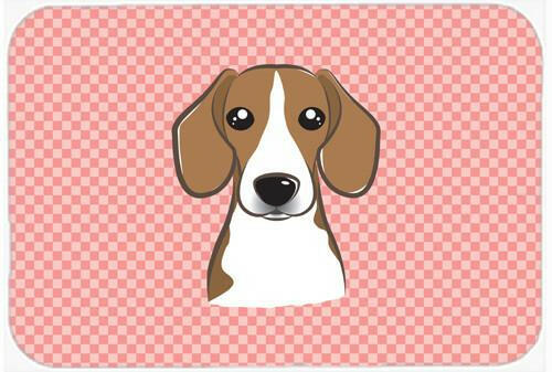 Checkerboard Pink Beagle Mouse Pad, Hot Pad or Trivet BB1239MP by Caroline&#39;s Treasures
