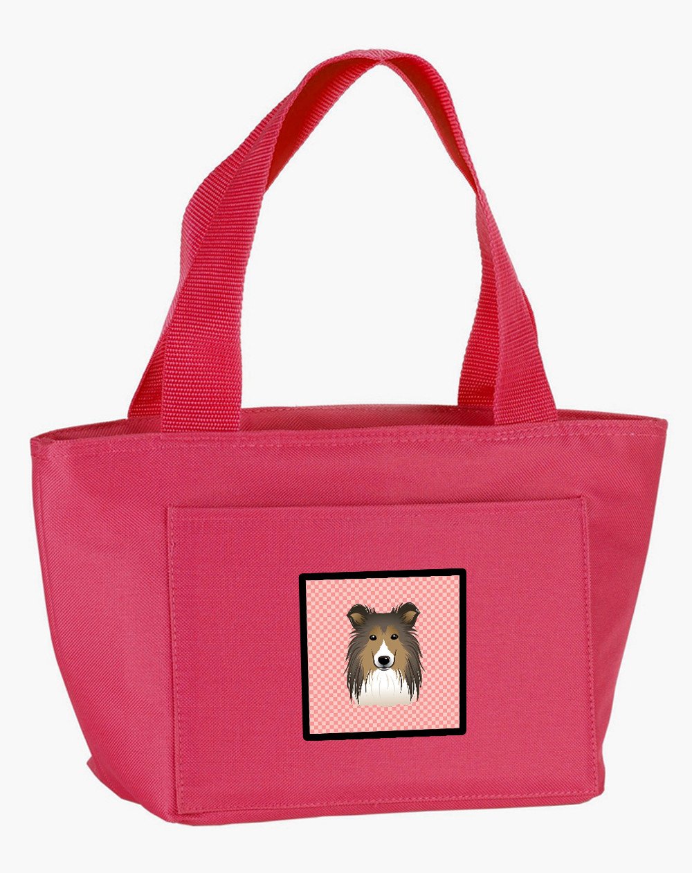 Checkerboard Pink Sheltie Lunch Bag BB1242PK-8808 by Caroline&#39;s Treasures
