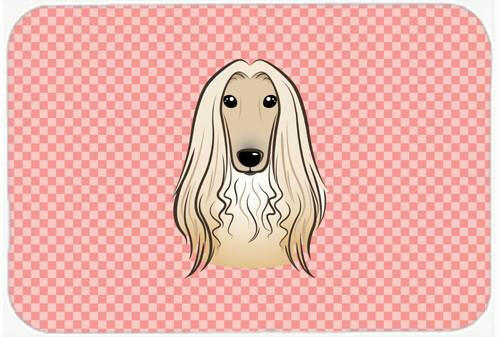 Checkerboard Pink Afghan Hound Mouse Pad, Hot Pad or Trivet BB1244MP by Caroline&#39;s Treasures
