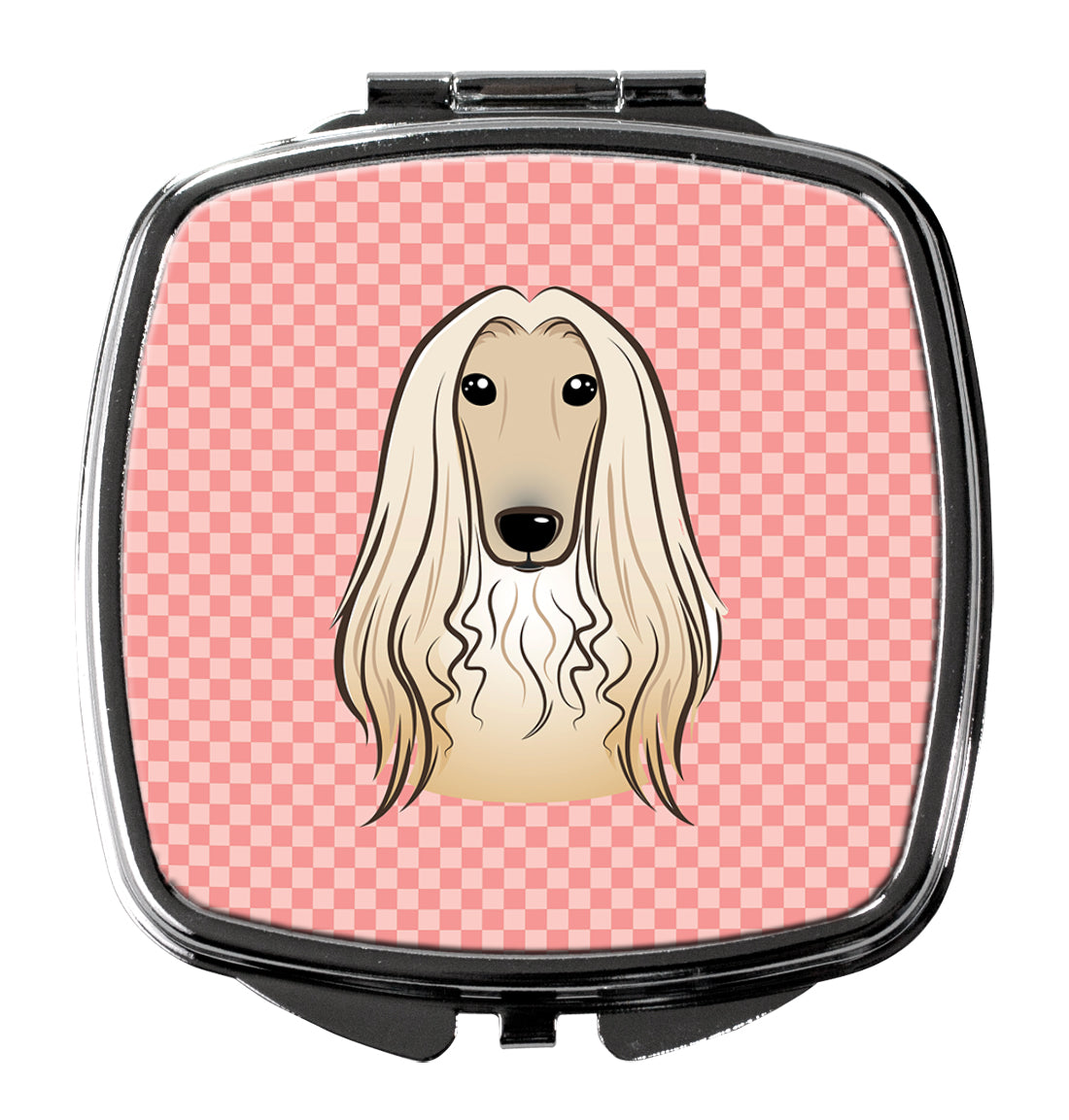 Checkerboard Pink Afghan Hound Compact Mirror BB1244SCM