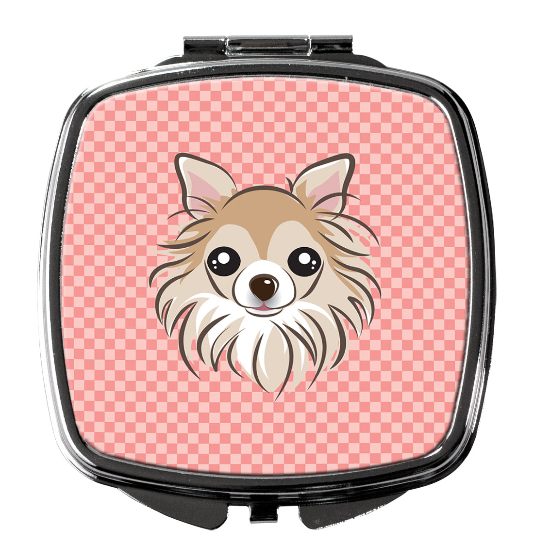 Checkerboard Pink Chihuahua Compact Mirror BB1251SCM