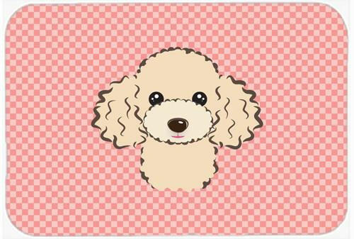 Checkerboard Pink Buff Poodle Mouse Pad, Hot Pad or Trivet BB1258MP by Caroline&#39;s Treasures