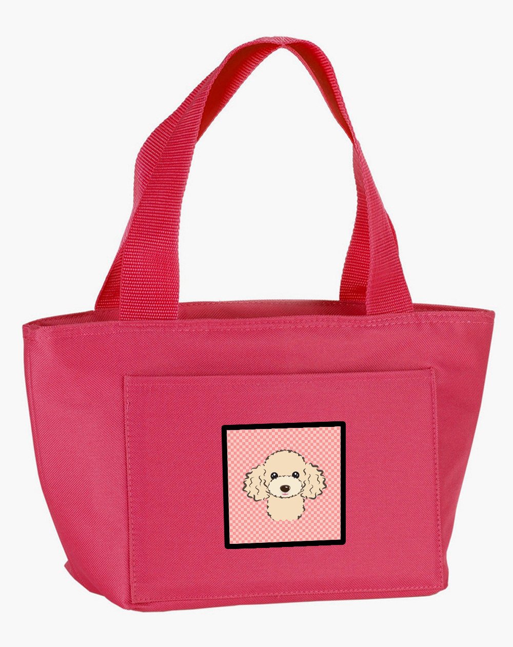 Checkerboard Pink Buff Poodle Lunch Bag BB1258PK-8808 by Caroline&#39;s Treasures