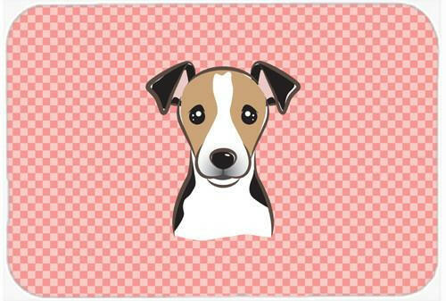 Checkerboard Pink Jack Russell Terrier Mouse Pad, Hot Pad or Trivet BB1261MP by Caroline&#39;s Treasures