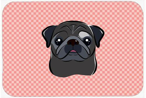 Checkerboard Pink Black Pug Mouse Pad, Hot Pad or Trivet BB1263MP by Caroline's Treasures