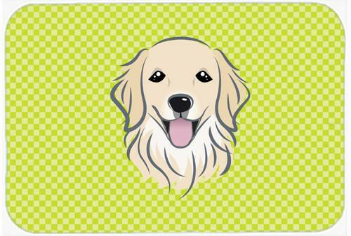 Checkerboard Lime Green Golden Retriever Mouse Pad, Hot Pad or Trivet BB1267MP by Caroline&#39;s Treasures