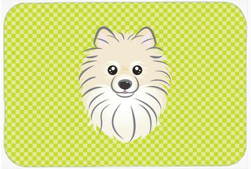 Checkerboard Lime Green Pomeranian Mouse Pad, Hot Pad or Trivet BB1269MP by Caroline&#39;s Treasures