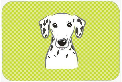 Checkerboard Lime Green Dalmatian Mouse Pad, Hot Pad or Trivet BB1272MP by Caroline&#39;s Treasures