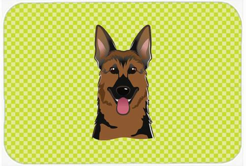 Checkerboard Lime Green German Shepherd Mouse Pad, Hot Pad or Trivet BB1273MP by Caroline&#39;s Treasures