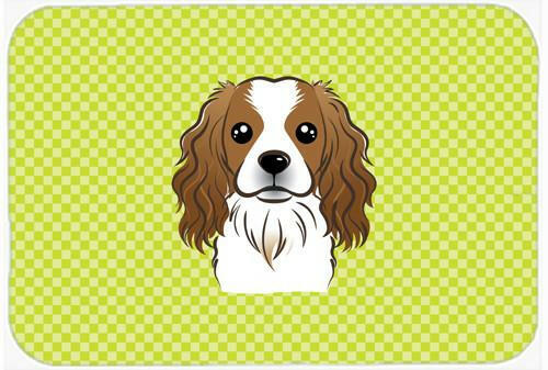 Checkerboard Lime Green Cavalier Spaniel Mouse Pad, Hot Pad or Trivet BB1286MP by Caroline's Treasures
