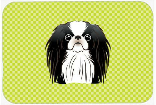 Checkerboard Lime Green Japanese Chin Mouse Pad, Hot Pad or Trivet BB1292MP by Caroline&#39;s Treasures