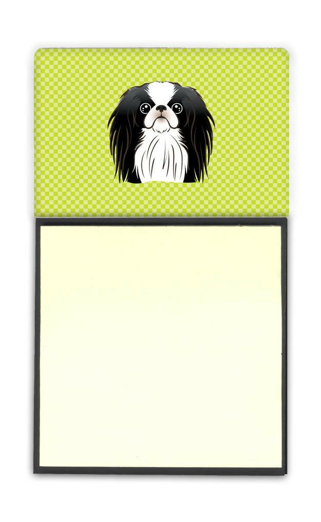 Checkerboard Lime Green Japanese Chin Refiillable Sticky Note Holder or Postit Note Dispenser BB1292SN by Caroline&#39;s Treasures