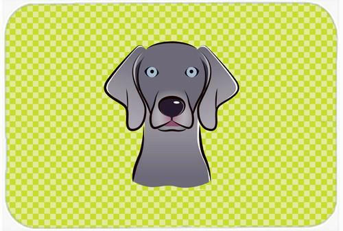 Checkerboard Lime Green Weimaraner Mouse Pad, Hot Pad or Trivet BB1293MP by Caroline's Treasures
