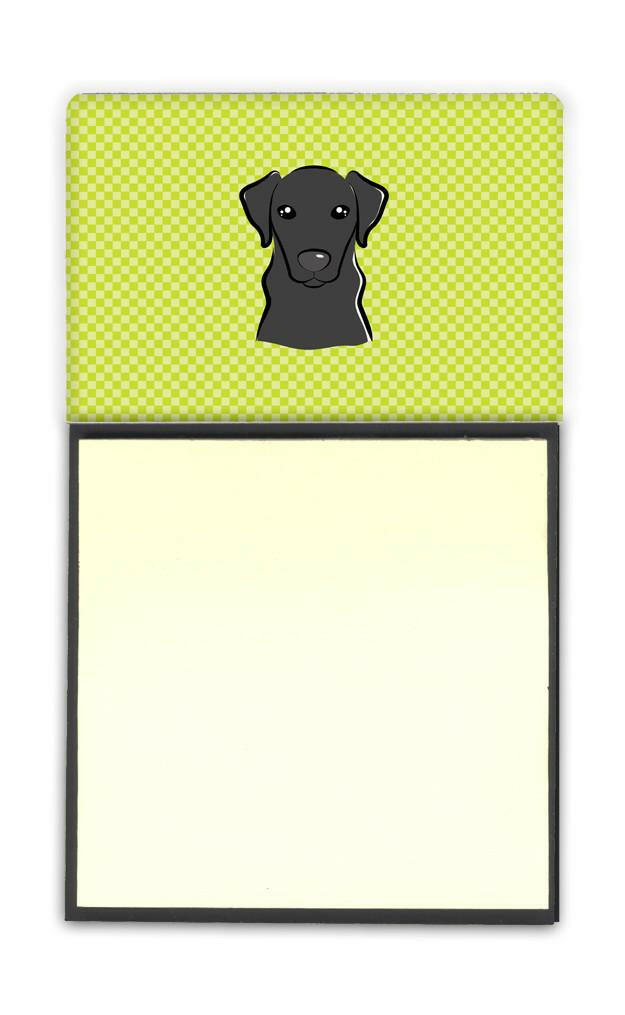 Checkerboard Lime Green Black Labrador Refiillable Sticky Note Holder or Postit Note Dispenser BB1297SN by Caroline's Treasures