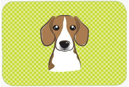 Checkerboard Lime Green Beagle Mouse Pad, Hot Pad or Trivet BB1301MP by Caroline&#39;s Treasures