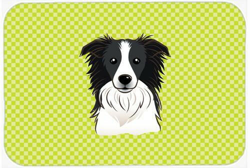 Checkerboard Lime Green Border Collie Mouse Pad, Hot Pad or Trivet BB1303MP by Caroline&#39;s Treasures