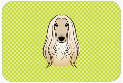 Checkerboard Lime Green Afghan Hound Mouse Pad, Hot Pad or Trivet BB1306MP by Caroline&#39;s Treasures