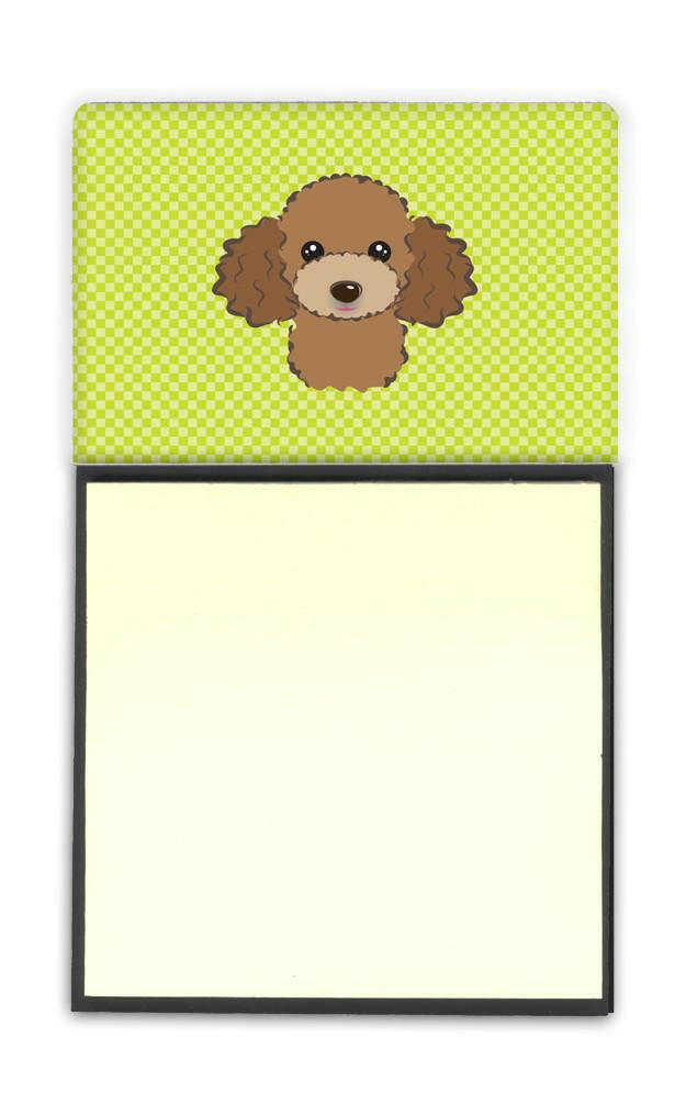 Lime Green Poodle Refiillable Sticky Note Holder or Postit Note Dispenser by Caroline's Treasures