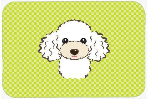 Checkerboard Lime Green White Poodle Mouse Pad, Hot Pad or Trivet BB1319MP by Caroline&#39;s Treasures