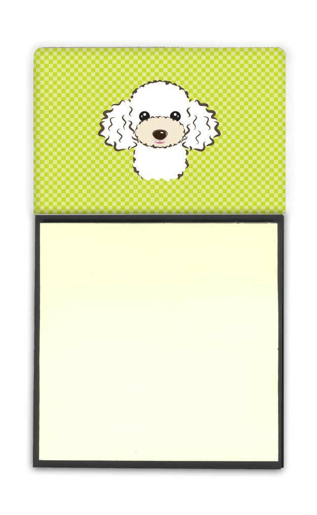 Lime Green White Poodle Refiillable Sticky Note Holder or Postit Note Dispenser by Caroline&#39;s Treasures
