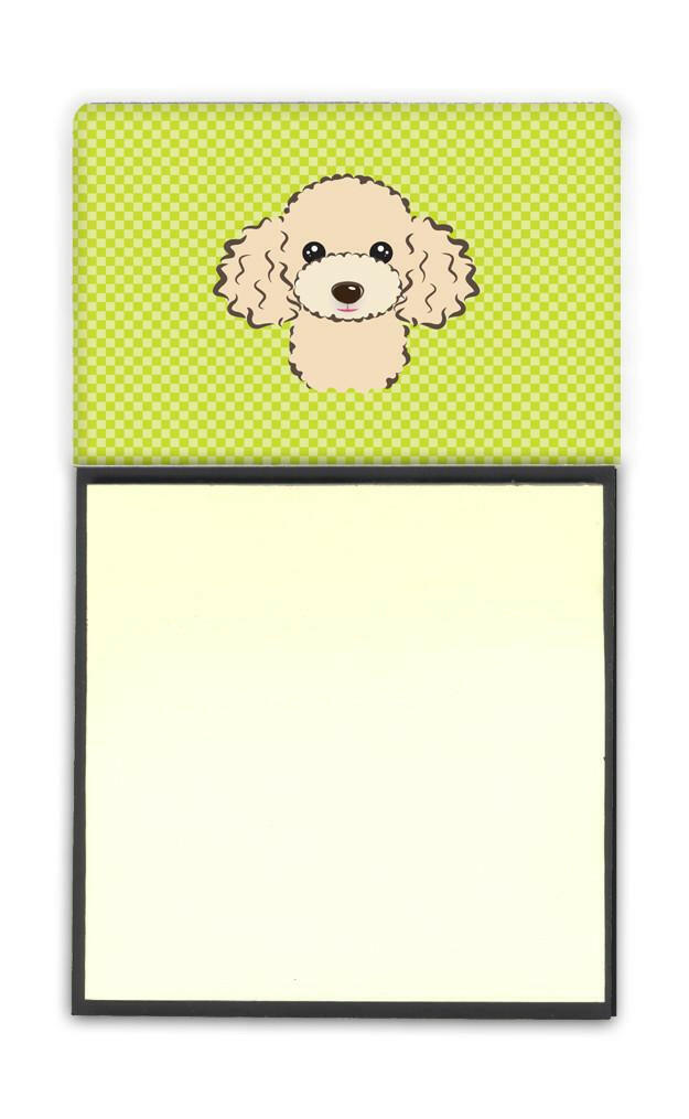 Lime Green Buff Poodle Refiillable Sticky Note Holder or Postit Note Dispenser by Caroline's Treasures