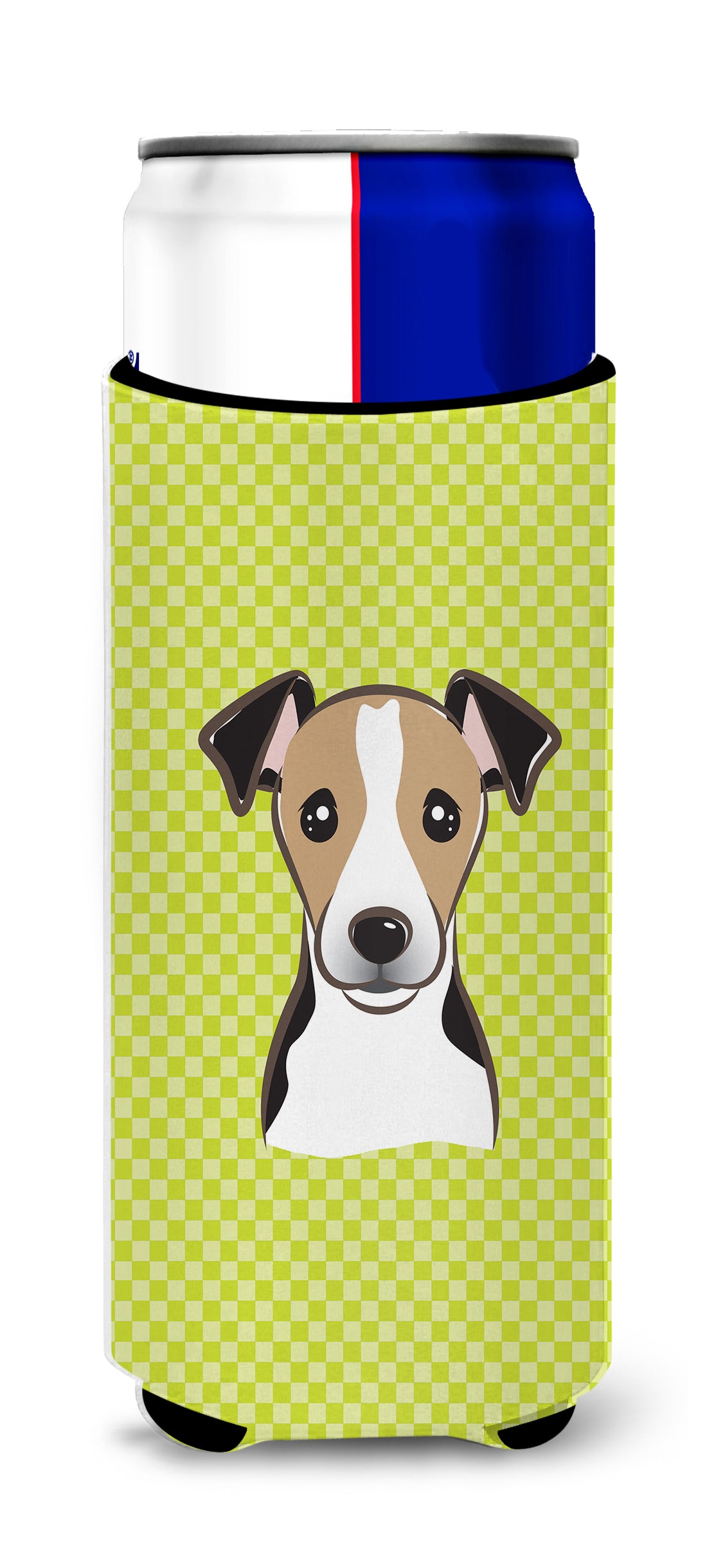 Lime Green Jack Russell Terrier Ultra Beverage Insulators for slim cans