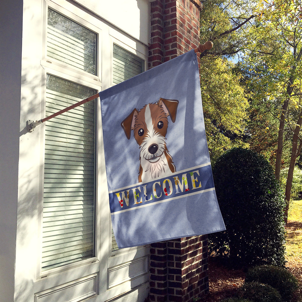 Jack Russell Terrier Welcome Flag Canvas House Size BB1388CHF  the-store.com.