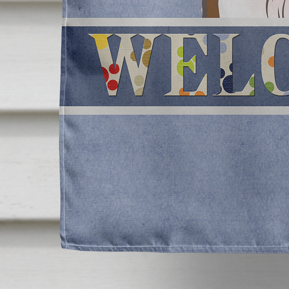 Jack Russell Terrier Welcome Flag Canvas House Size BB1388CHF