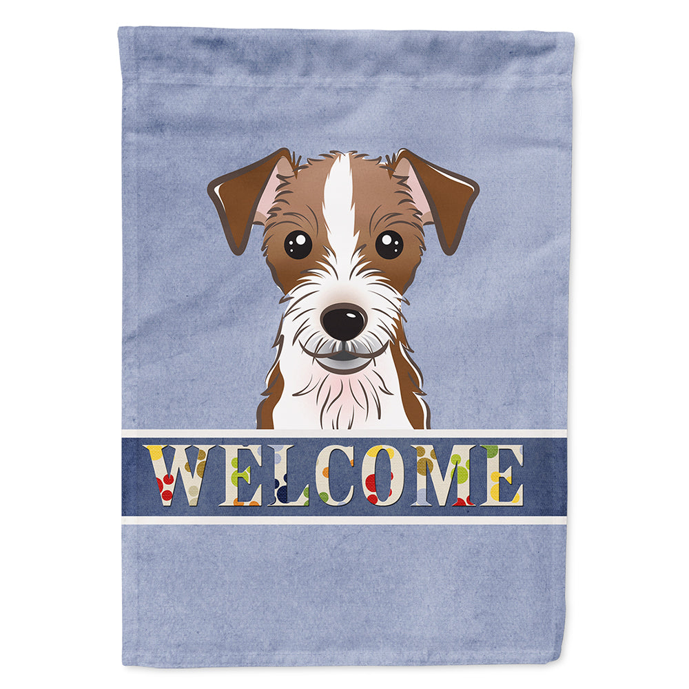 Jack Russell Terrier Welcome Flag Canvas House Size BB1388CHF  the-store.com.
