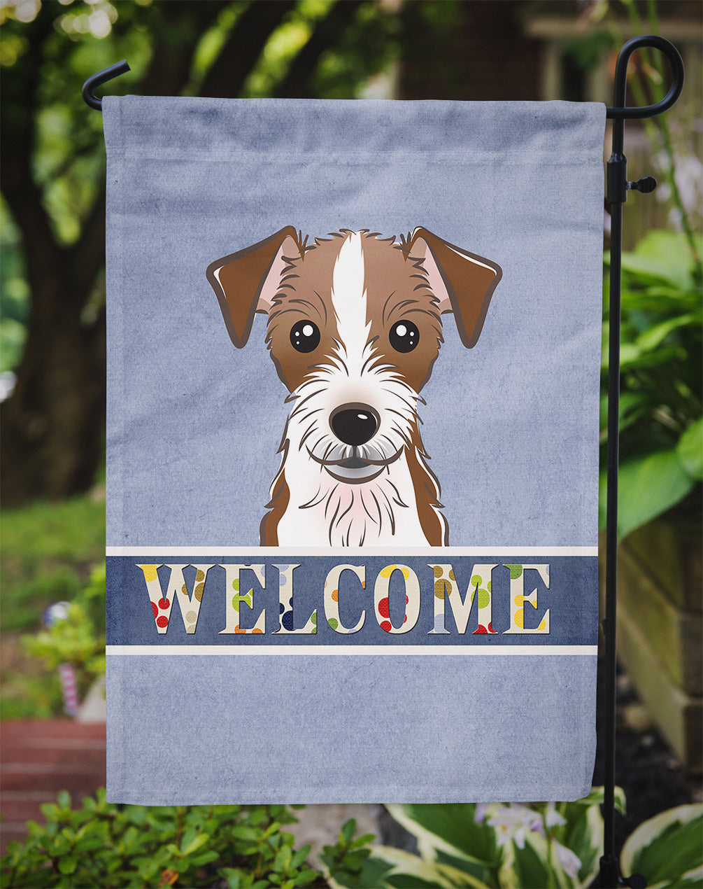 Jack Russell Terrier Welcome Flag Garden Size BB1388GF.