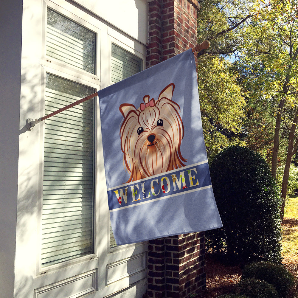 Yorkie Yorkshire Terrier Welcome Flag Canvas House Size BB1390CHF