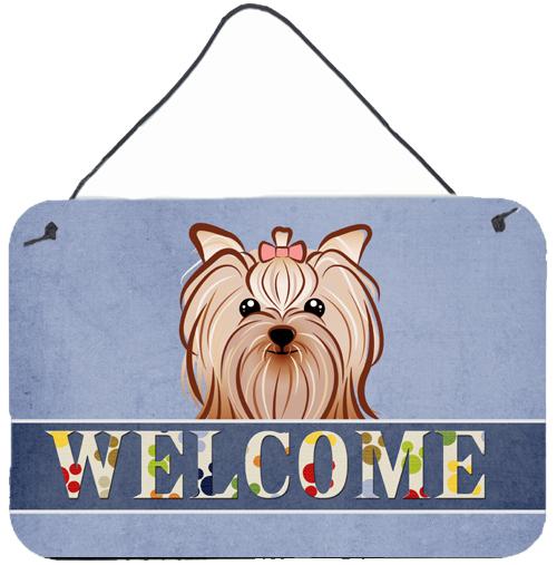 Yorkie Yorkishire Terrier Welcome Wall or Door Hanging Prints BB1390DS812 by Caroline&#39;s Treasures