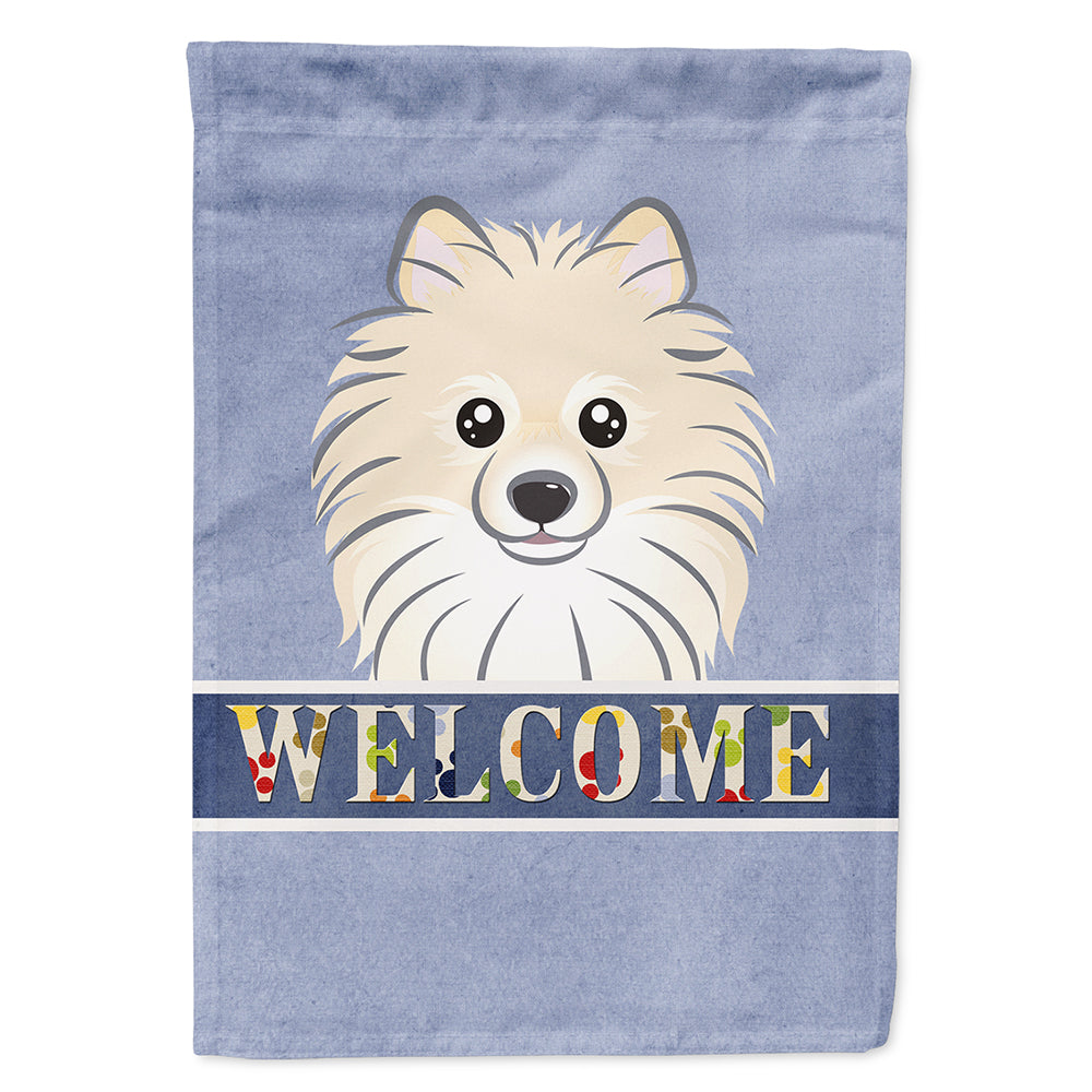 Pomeranian Welcome Flag Canvas House Size BB1393CHF