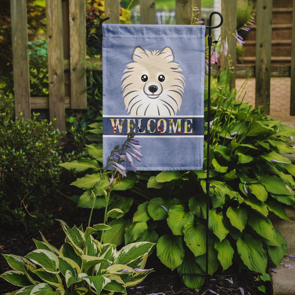 Pomeranian Welcome Flag Garden Size BB1393GF.