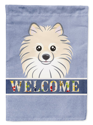 Pomeranian Welcome Flag Garden Size BB1393GF