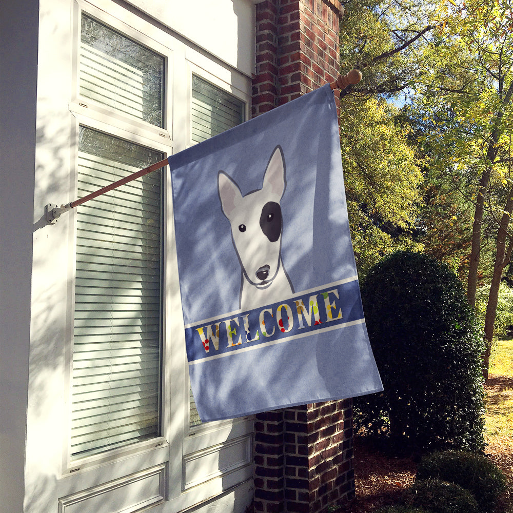 Bull Terrier Welcome Flag Canvas House Size BB1395CHF  the-store.com.