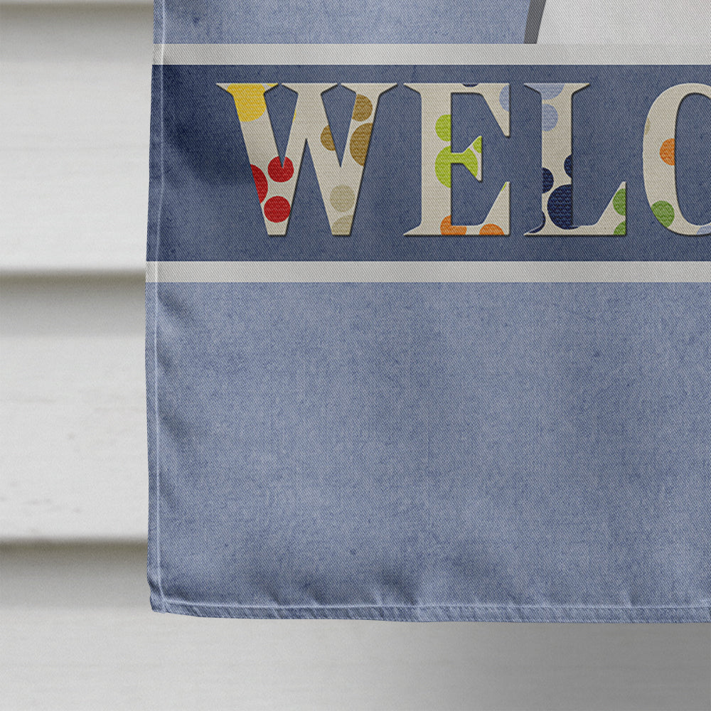 Bull Terrier Welcome Flag Canvas House Size BB1395CHF  the-store.com.