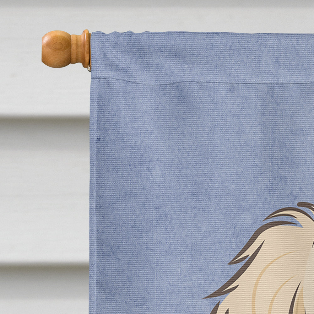 Longhair Creme Dachshund Welcome Flag Canvas House Size BB1398CHF  the-store.com.