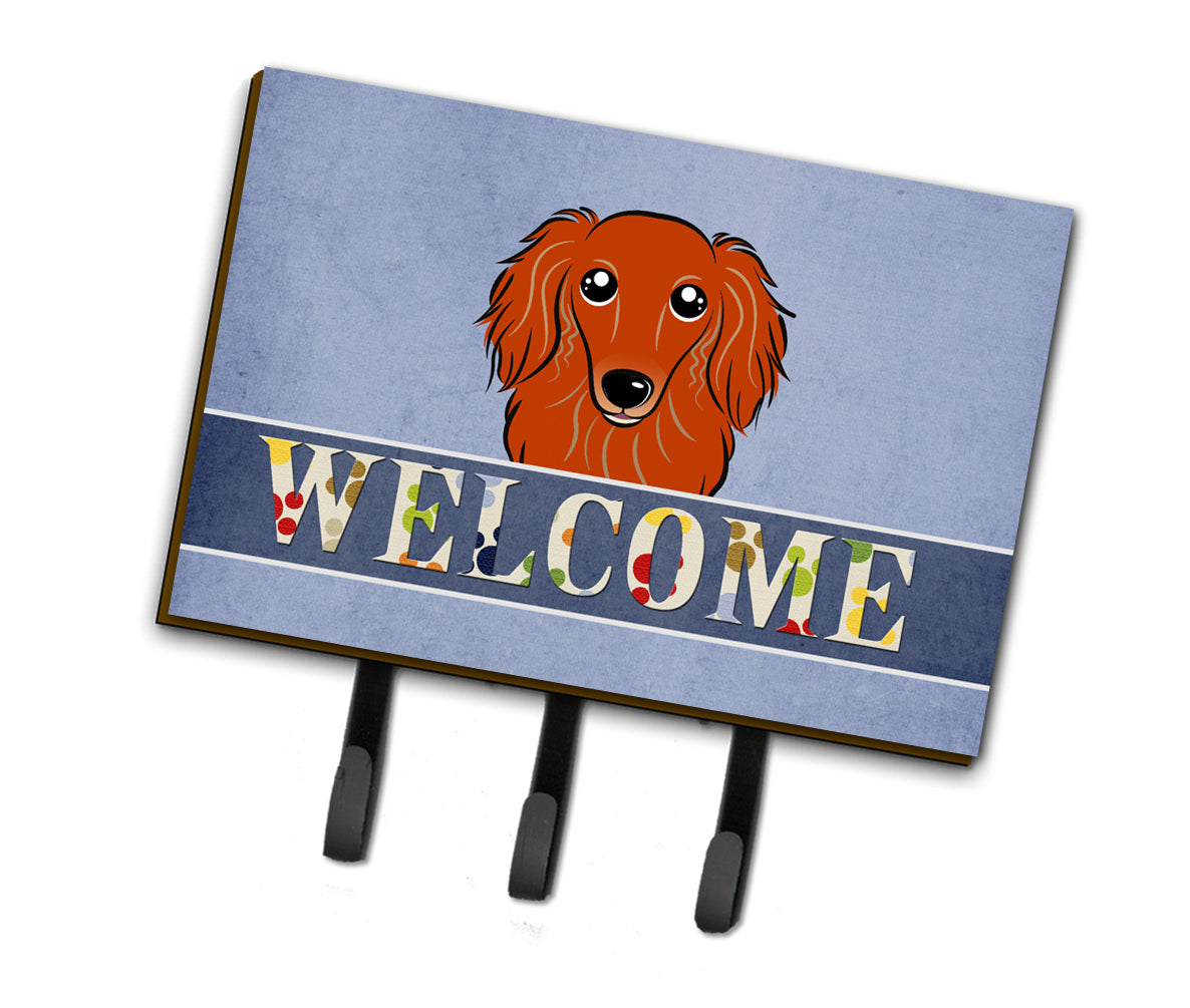 Longhair Red Dachshund Welcome Leash or Key Holder BB1400TH68  the-store.com.