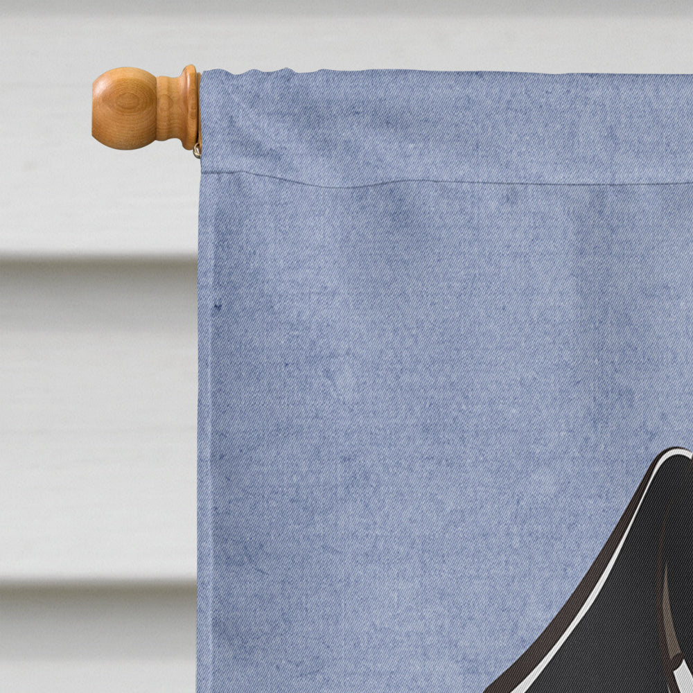 Smooth Black and Tan Dachshund Welcome Flag Canvas House Size BB1401CHF