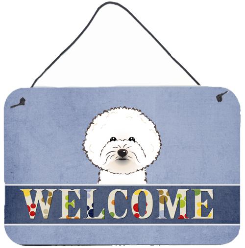 Bichon Frise Welcome Wall or Door Hanging Prints BB1403DS812 by Caroline&#39;s Treasures