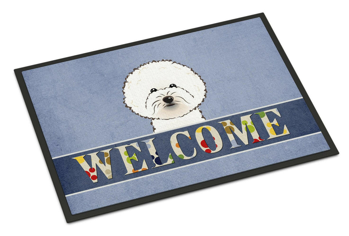 Bichon Frise Welcome Indoor or Outdoor Mat 18x27 BB1403MAT - the-store.com