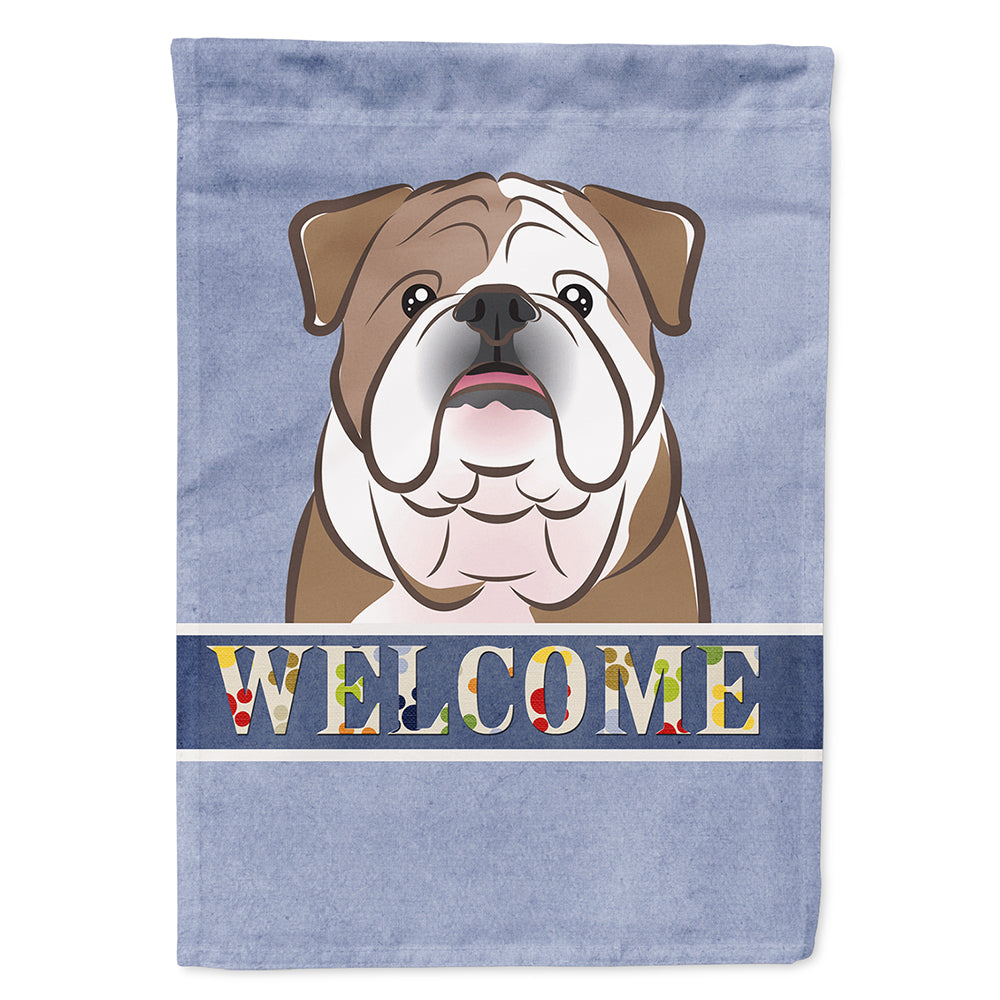 English Bulldog  Welcome Flag Canvas House Size BB1405CHF  the-store.com.