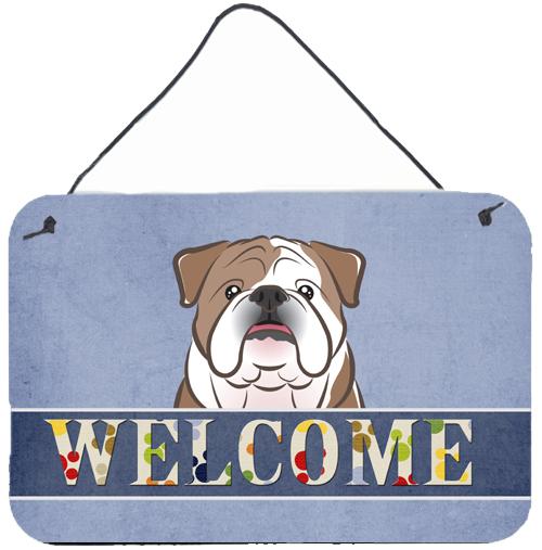 English Bulldog  Welcome Wall or Door Hanging Prints BB1405DS812 by Caroline's Treasures
