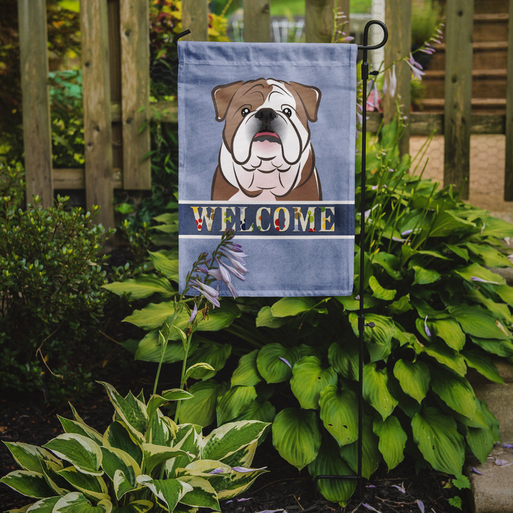 Caroline's Treasures English Bulldog Welcome Garden Flag – Decorative Outdoor Yard Flag BB1405GF