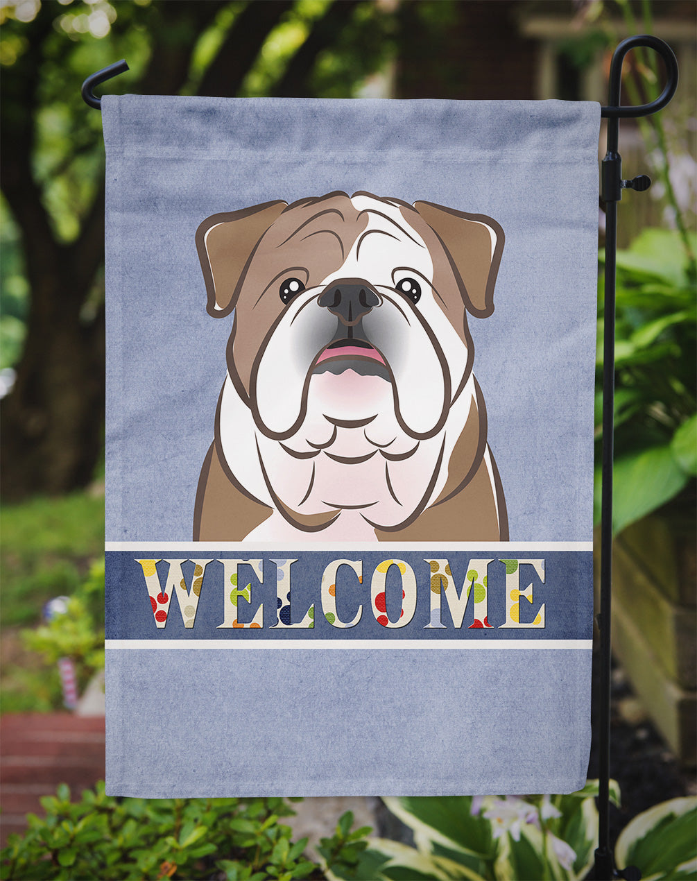 English Bulldog  Welcome Flag Garden Size BB1405GF.
