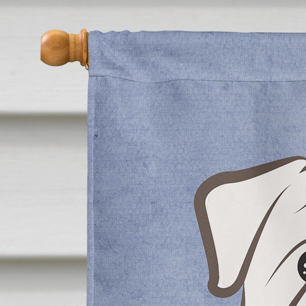 White English Bulldog  Welcome Flag Canvas House Size BB1406CHF