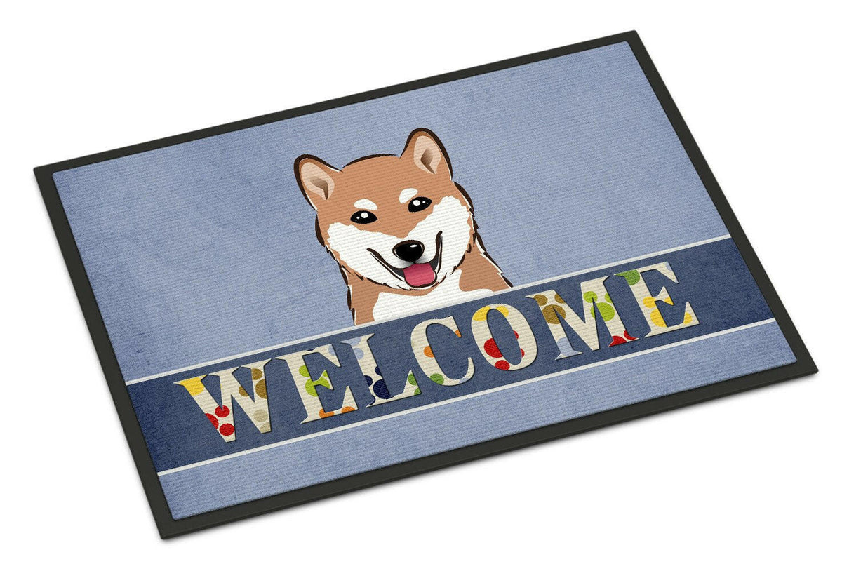 Shiba Inu Welcome Indoor or Outdoor Mat 18x27 BB1411MAT - the-store.com