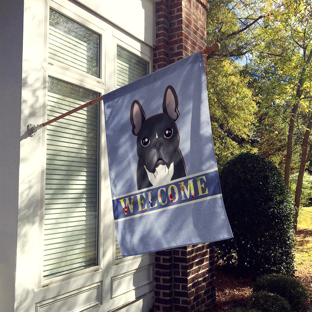 French Bulldog Welcome Flag Canvas House Size BB1413CHF  the-store.com.