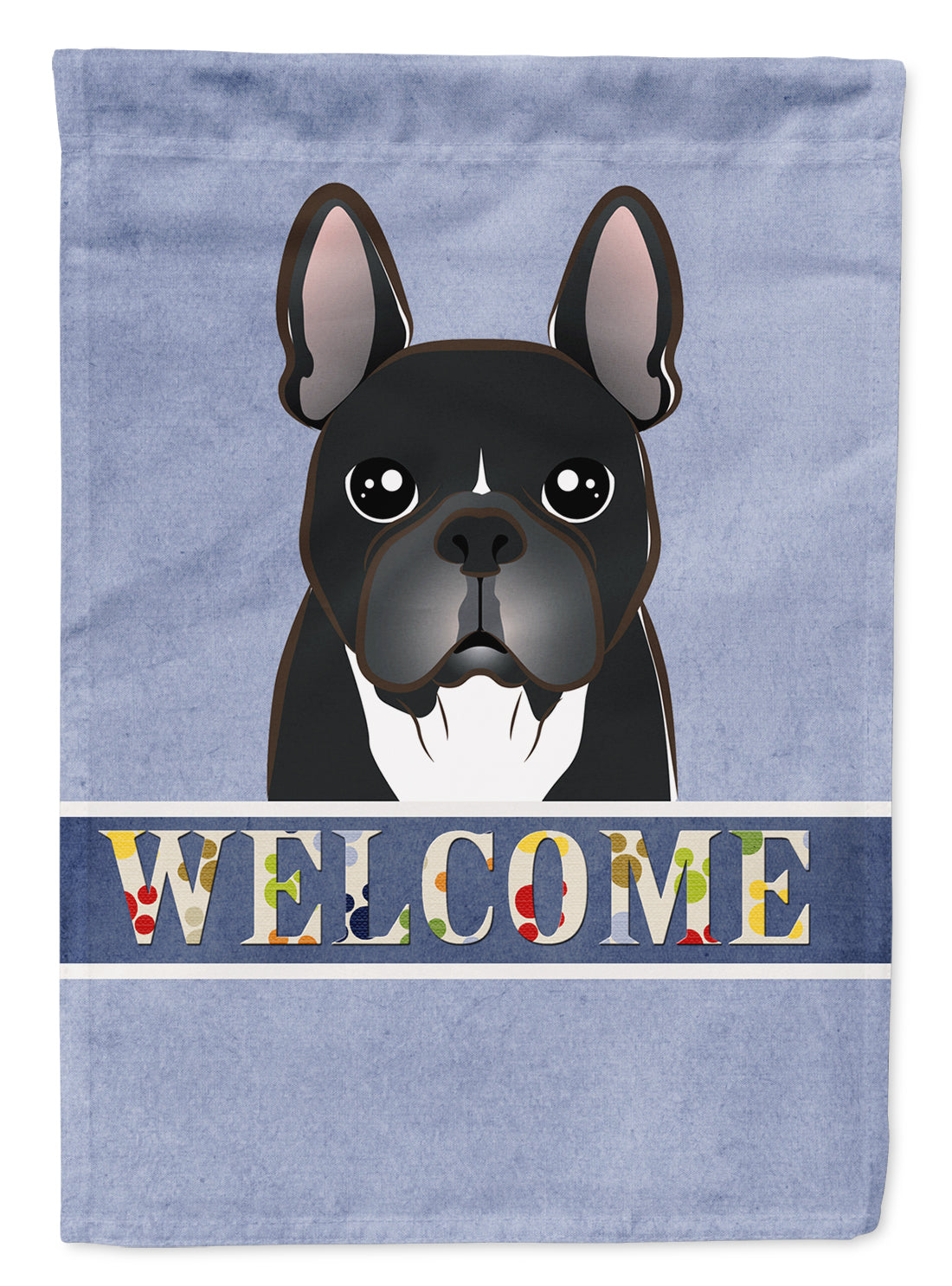 French Bulldog Welcome Flag Canvas House Size BB1413CHF  the-store.com.